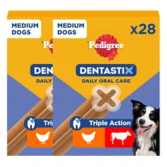 PEDIGREE DentaStix (vidutinių veislių) dantų priežiūros skanėstai šunims 52 vnt. 2x4x180g