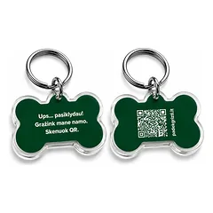 Padėk Grįžti kauliuko formos QR PAKABUKAS