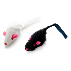 Žaislas katėms tikro triušio kailio pelytės, 4,5 cm, 12 vnt.