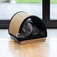 Ecomfy Half Moon smėlio spalvos draskyklė katėms — 4 nuotrauka