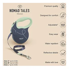 Nomad Tales Bloom ištraukiamas pavadėlis Liberty, Vidutiniams 11–25 kg — 4 nuotrauka