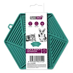 Epic Pet Lick&Snack Hexagon Green silikono laižymo kilimėlis šunims ir katėms, 17×15 cm — 5 nuotrauka