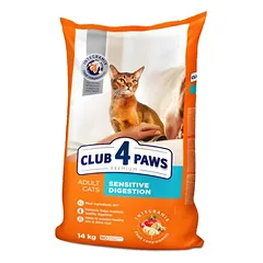 CLUB 4 PAWS Premium maistas suaugusioms katėms, jautriam virškinimui 14 kg
