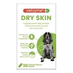 Vetzyme "Dry Skin" papildas šunims ir šuniukams esant sausai odai