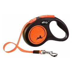 FLEXI New Neon Tape oranžinis pavadėlis S-5m iki 15kg