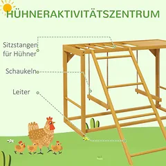 Žaidimų aikštelė viščiukams 100x110x70cm., šviesiai rudos spalvos — 4 nuotrauka