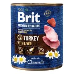 Brit Premium by Nature Turkey with Liver drėgnas maistas šunims, 800 g