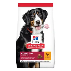 HILL'S Science Plan Canine Adult Large Breed Chicken 18 kg šunų maistas didelių veislių šunims su vištiena + 3 skardinės NEMOKAMAI