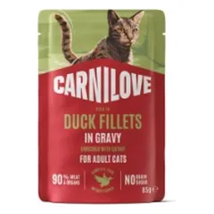 CARNILOVE Gravy rich in Duck enriched with Catnip konservuotas pašaras katėms 85 g