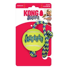 KONG SqueakAir Ball with Rope Medium - dog toy