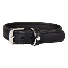 Das Lederband Hundehalsband Vancouver Black/Black