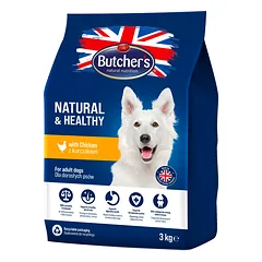 BUTCHER'S Natural&Healthy sausas maistas šunims su vištiena 6 kg (2 x 3 kg)