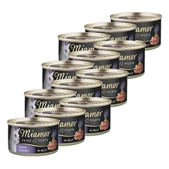 Miamor Feine Filets in jelly - drėgnas kačių ėdalas su tunu ir kalmarais 12x100g skardinė