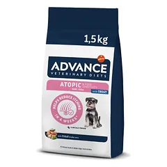 Advance Veterinary Diets Atopic Mini sausas maistas suaugusiems mažų veislių šunims su atopiniu dermatitu, 1.5 kg parduotuvėje vetprekes.lt