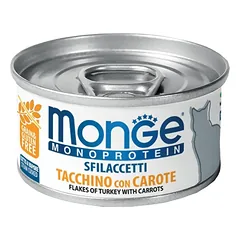 Monge Monoprotein - Cat Flakes su kalakutiena ir morkomis, suaugusioms katėms 80g