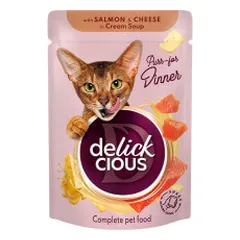 Delickcious konservai su lašiša ir sūriu katėms - Pet24
