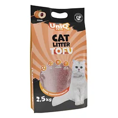 UNIQ PETS biologiškai skaidžios kačių kraikas TOFU, 2,5 kg, persikų aromatas
