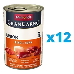 ANIMONDA GranCarno Junior rinkinys su jautiena ir vištiena 12 x 400 g