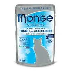 Monge Natural kons. pašaras suaugusioms katėms tuno kąsneliai su ančiuviais želėje 80g parduotuvėje petreon.lt