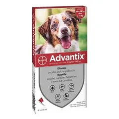 Advantix užlašinamasis tirpalas nuo blusų ir erkių šunims 10-25 kg, 4 vnt.
