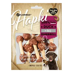 Flamingo Hapki Duck Rice Dumbbell - šunų skanėstai, antis, ryžiai, jautienos oda