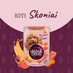 DELICKCIOUS konservuotas pašaras su kalakutiena ir sūriu suaugusiems šunims, 85 g — 5 nuotrauka