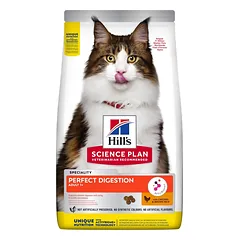 Hills Science Plan Perfect Digestion Feline Adult kačių maistas su vištiena ir rudaisiais ryžiais