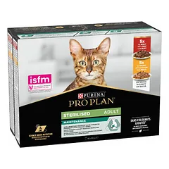 Purina Pro Plan Adult Sterilised Maintenance su vištiena ir jautiena, drėgnas maistas katėms, rinkinys 10 x 85 g