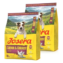JOSERA Mini Adult Salmon and Chicken 2x900g be gluteninė maisto produktas su padažu mažų veislių šunims