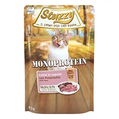 Stuzzy Monoprotein, šlapias kačių maistas, su šviežia kumpiu, 85 g, maišelis