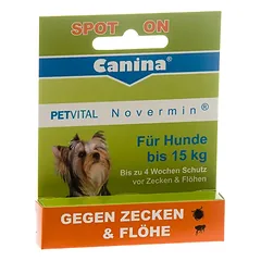 Canina Petvital Novermin lašai šunims iki 15kg 2ml nuotrauka