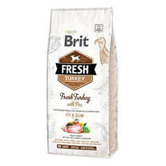 Brit Fresh Turkey with Pea Fit&Slim sausas pašaras šunims, 12 kg parduotuvėje 1petshop.lt