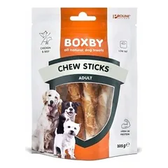 Boxby Chew Sticks With Chicken & Beef jautienos odos pagaliukai šunims su vištiena ir jautiena, 325 g