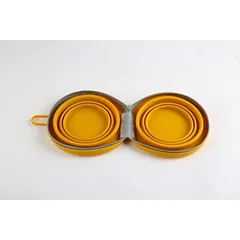 Gyvūnų augintinių dubenėlis, geltonas, 2 x 0,76 l, 18,3x17,5x4,3 cm — 3 nuotrauka