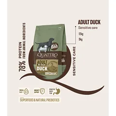 Quattro begrūdis visų veislių suaugusių šunų pašaras su ėrienos monoproteinu, 3 kg — 2 nuotrauka