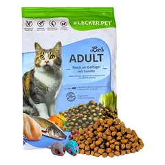 Lyra Pet Lecker.Pet® Leo's Adult su paukštiena ir upėtakiu, sausas maistas katėms, 2,5 kg + 2 pelytės — 4 nuotrauka