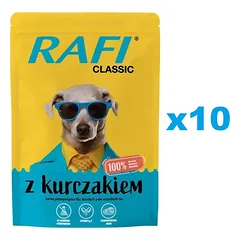 RAFI Classic drėgnas ėdalas šunims su vištiena 10x400g