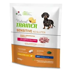 Natural Trainer Dog Sensitive No Gluten Adult Mini Rabbit sausas maistas suaugusiems mažų veislių šunims be glitimo su triušiena, 800 g