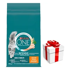 Purina One Adult Chicken & Wheat kačių ėdalas 9,75 kg + Staigmena katei