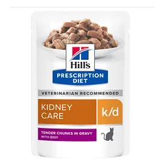 Hills Prescription Diet Kidney Care k/d Beef drėgnas maistas katėms, skirtas inkstų funkcijai palaikyti, 85 g