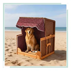 Šunų guolis Relaxdays 10053176_492, Su pasukamu dubeniu, 75 × 95 × 65 cm — 3 nuotrauka