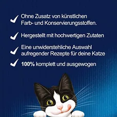 Didelė pakuotė Felix "So gut wie es aussieht" drebučiuose 120 x 85 g, drėgnas maistas katėms, Doppelt lecker (Rind & Geflügel, Truthahn & Leber, Huhn & Niere, Ente & Lamm) — 3 nuotrauka