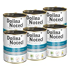 Konservai šunims su upėtakiu Dolina Noteci Premium, 6x800 g