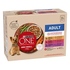 Purina ONE Mini Adult su vištiena, jautiena ir ėriena, drėgnas maistas šunims, 10 x 85 g — 5 nuotrauka
