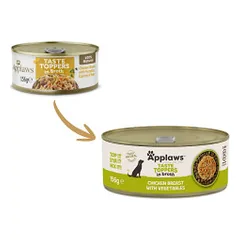Applaws Taste Toppers in Broth sauso pašaro pagardas su vištiena ir daržovėmis šunims - Pet24