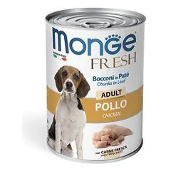 Monge Fresh Adult gabaliukai paštete su vištiena, drėgnas maistas šunims 400 g parduotuvėje petreon.lt