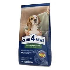CLUB 4 PAWS PREMIUM VIDUTINIŲ VEISLIŲ  SUAUGUSIEMS ŠUNIMS SU ANTIENA. VISAVERTIS SAUSAS PAŠARAS.