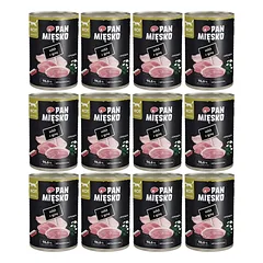 PAN MIĘSKO Kalakutas su žąsimi drėgnas maistas katėms 12x400 g