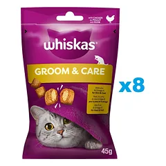 WHISKAS Healthy Shine 8x45g vištienos skanėstai katėms