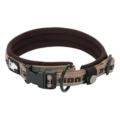 TrueLove Nylon Halsband mit Neopren unterlegt braun